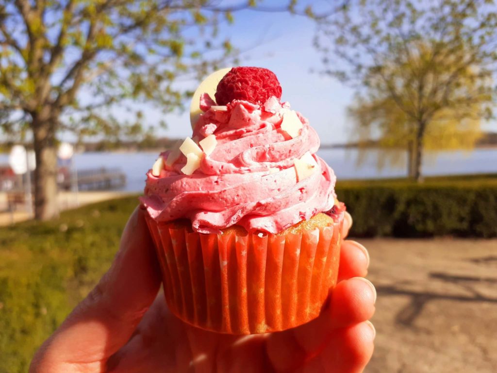 Himbeer Cupcake am Fontane Radweg