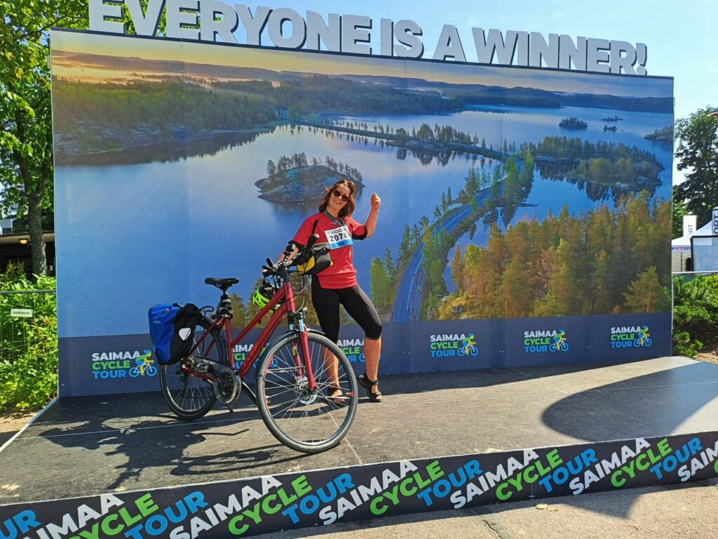 Am Ziel der Saimaa Cycle Tour
