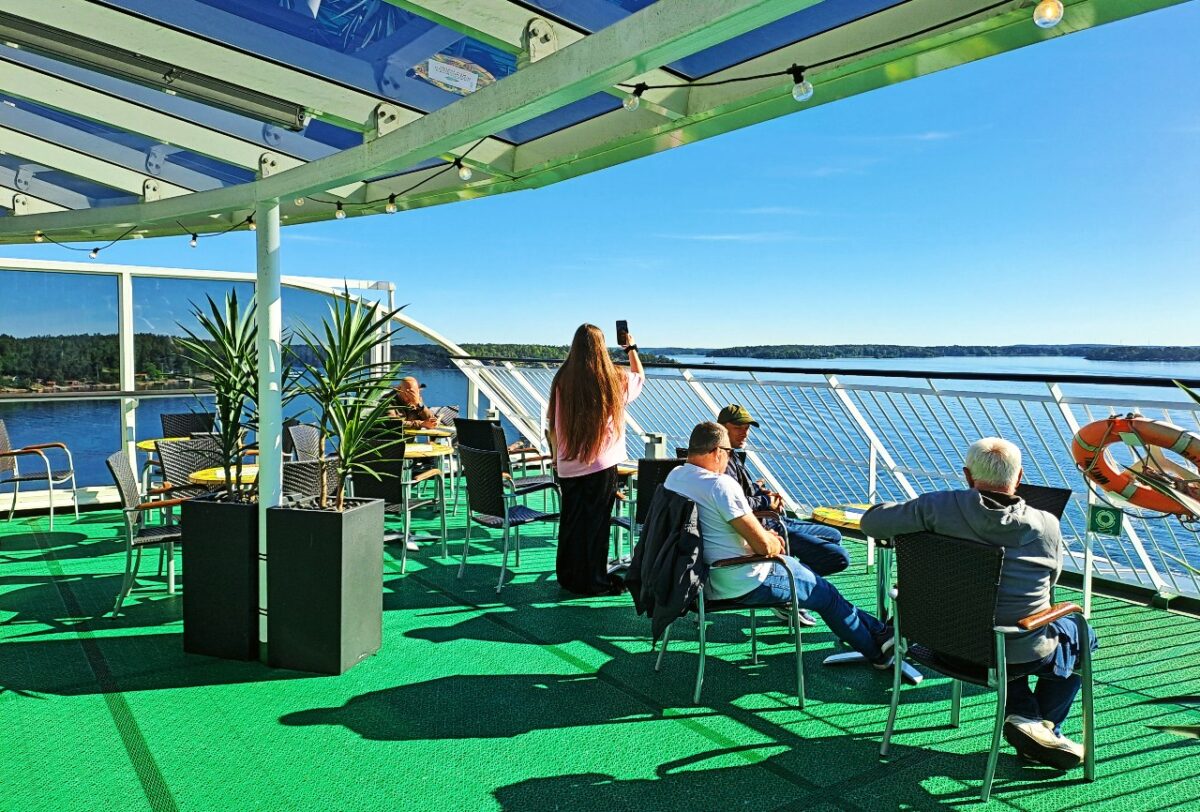 Auf der Tallink Baltic Queen im Stockholmer Schärengarten