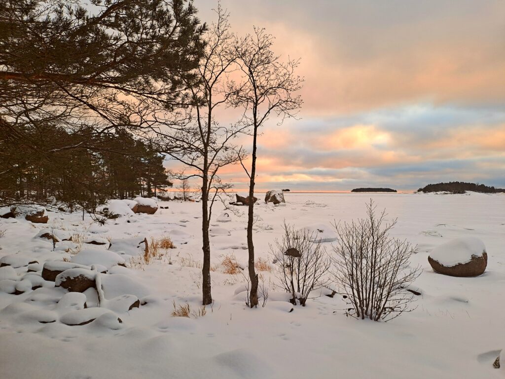 Blick auf die zugefrorene Ostsee
