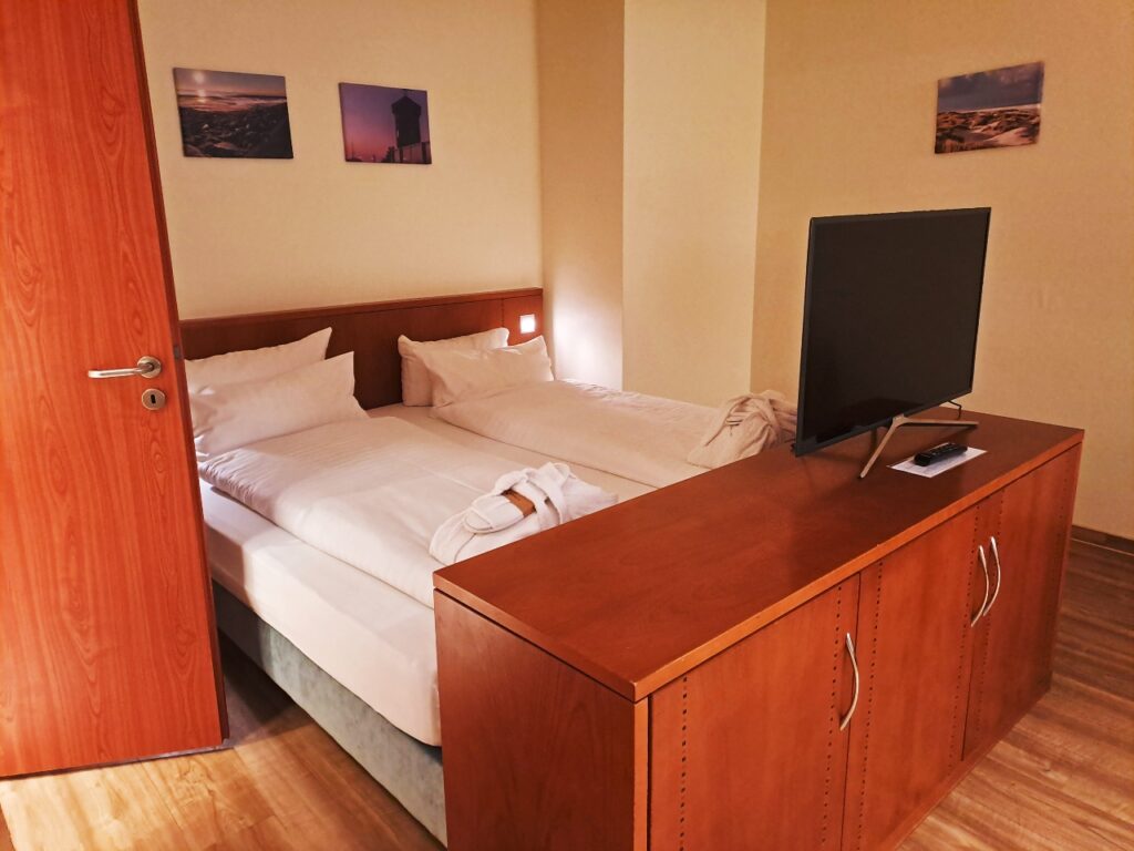 Doppelbett im Hotel Atlantic Juist