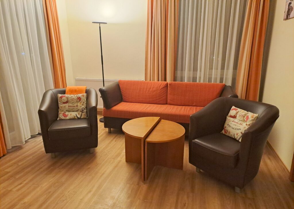 Sitzecke im Apartment im Hotel Atlantic Juist