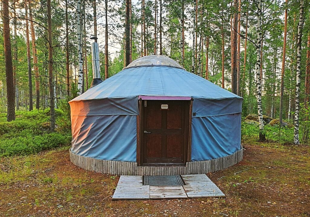 Jurte bei Linkkumylly während der Saimaa Radreise